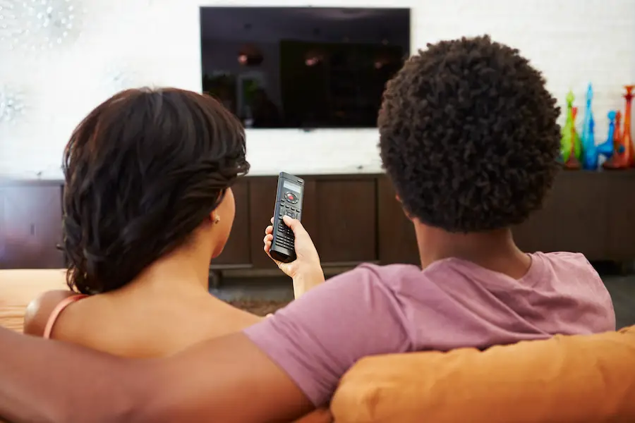 couple watching tv together
