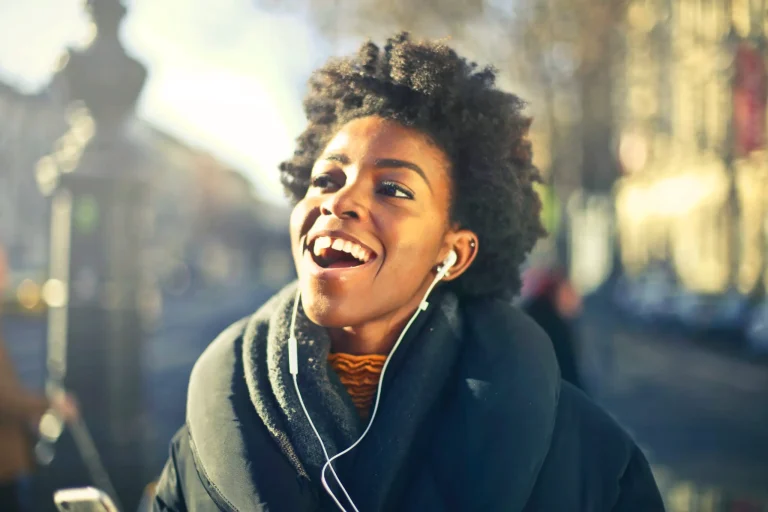 https://www.pexels.com/photo/close-up-photo-of-a-woman-listening-to-music-813940/