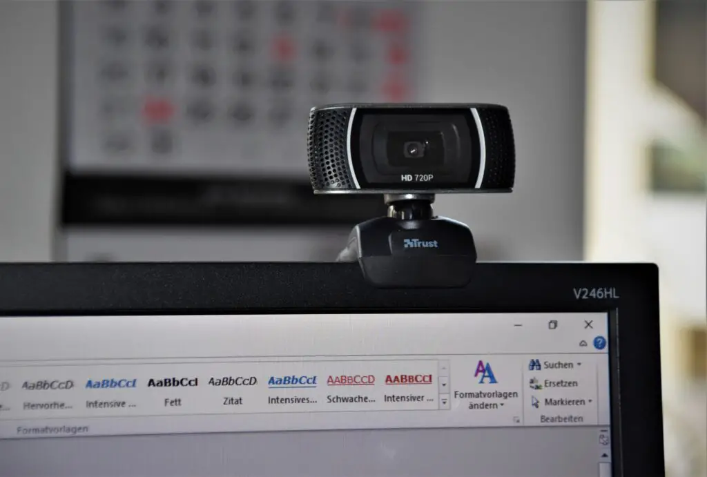 Webcam on top of laptop