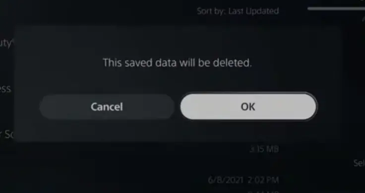 deleting Fortnite saved data on PS5