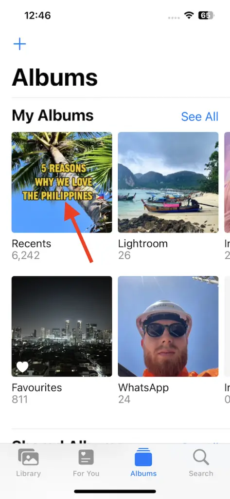 Mobile screenshot of iPhone photo app.