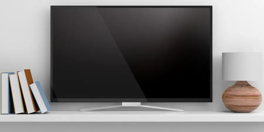 LG TV on a shelf