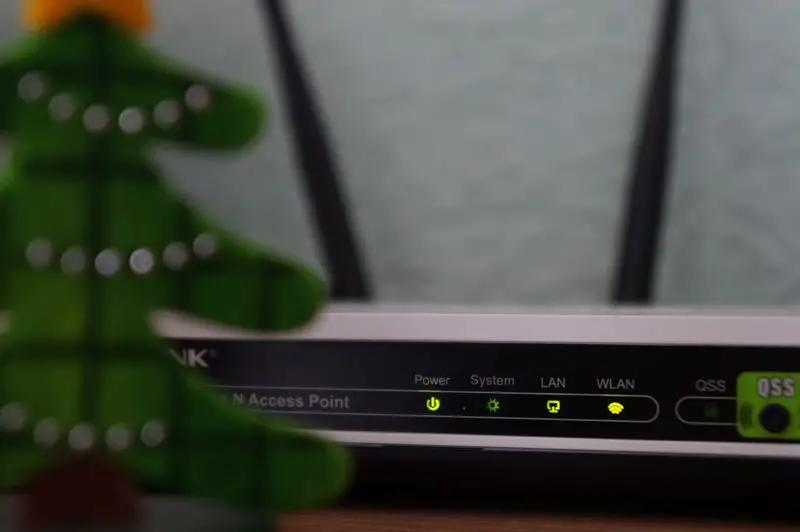 close up of front on online router