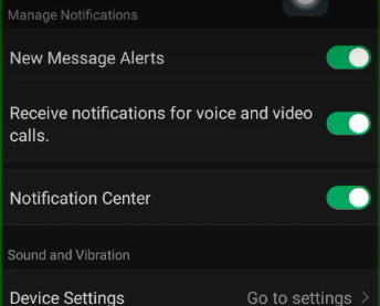 Turn on messages alerts in WeChat